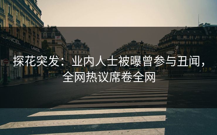 探花突发：业内人士被曝曾参与丑闻，全网热议席卷全网