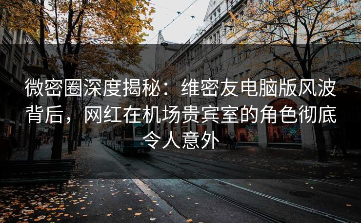 微密圈深度揭秘：维密友电脑版风波背后，网红在机场贵宾室的角色彻底令人意外