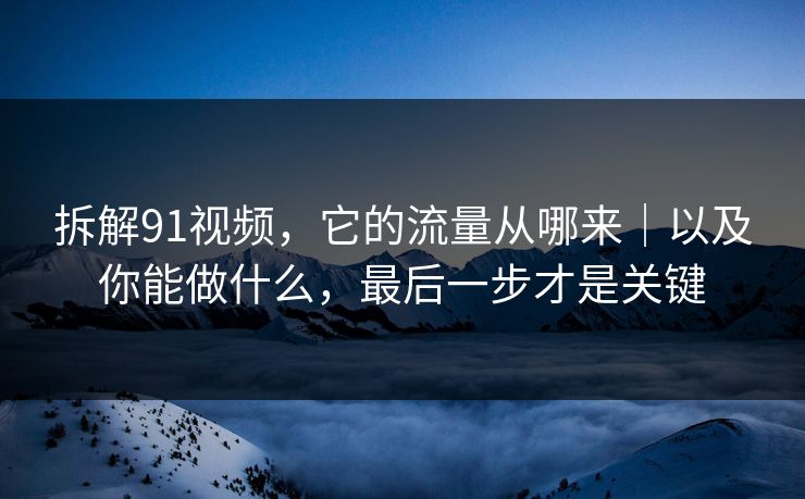 拆解91视频,它的流量从哪来|以及你能做什么,最后一步才是关键 拆解91视频,它的流量从哪来|以及你能做什么,最后一步才是关键